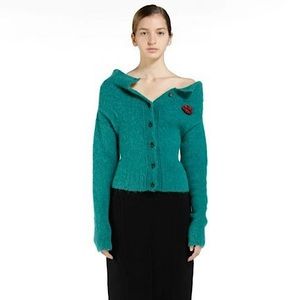 N°21 embellished off-the-shoulder cardigan